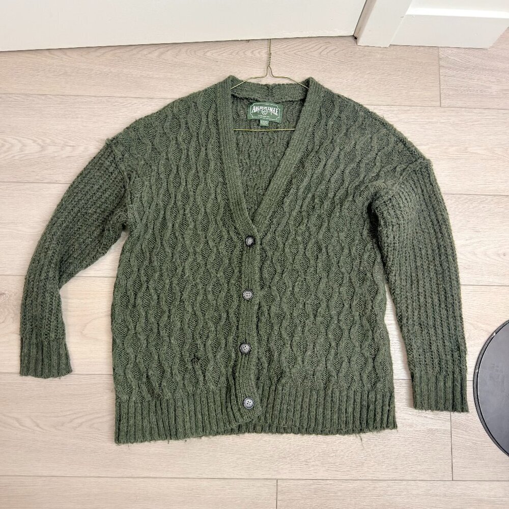 American Eagle Green Knitted Cardiga XS